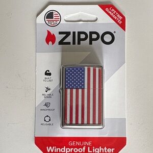 Zippo American Flag Windproof Lighter - Red, White, Blue